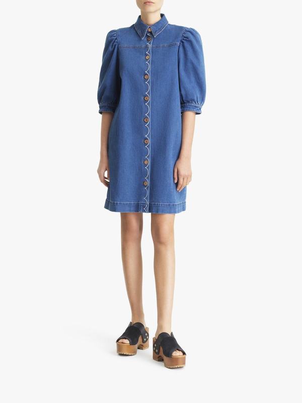 Chloé Vestidos Mujer Ropa Azul 99% Algodón,1% Elastane RJQZ81692